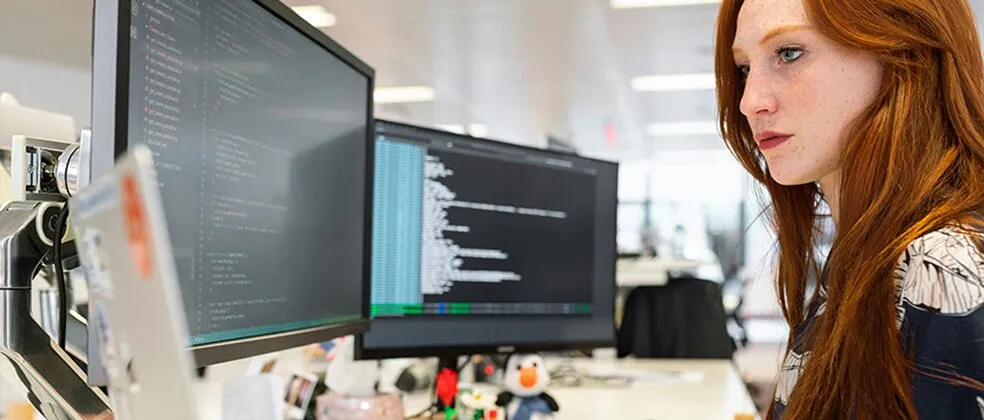 Development and programming at a laptop