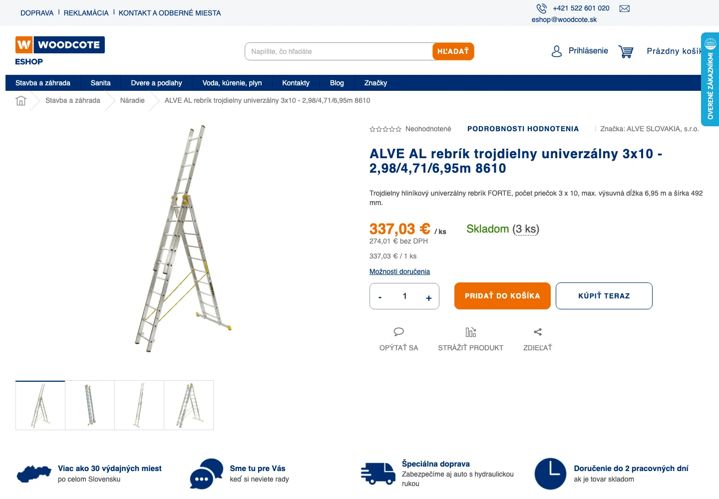 Woodcote product detail on Shoptet Premium